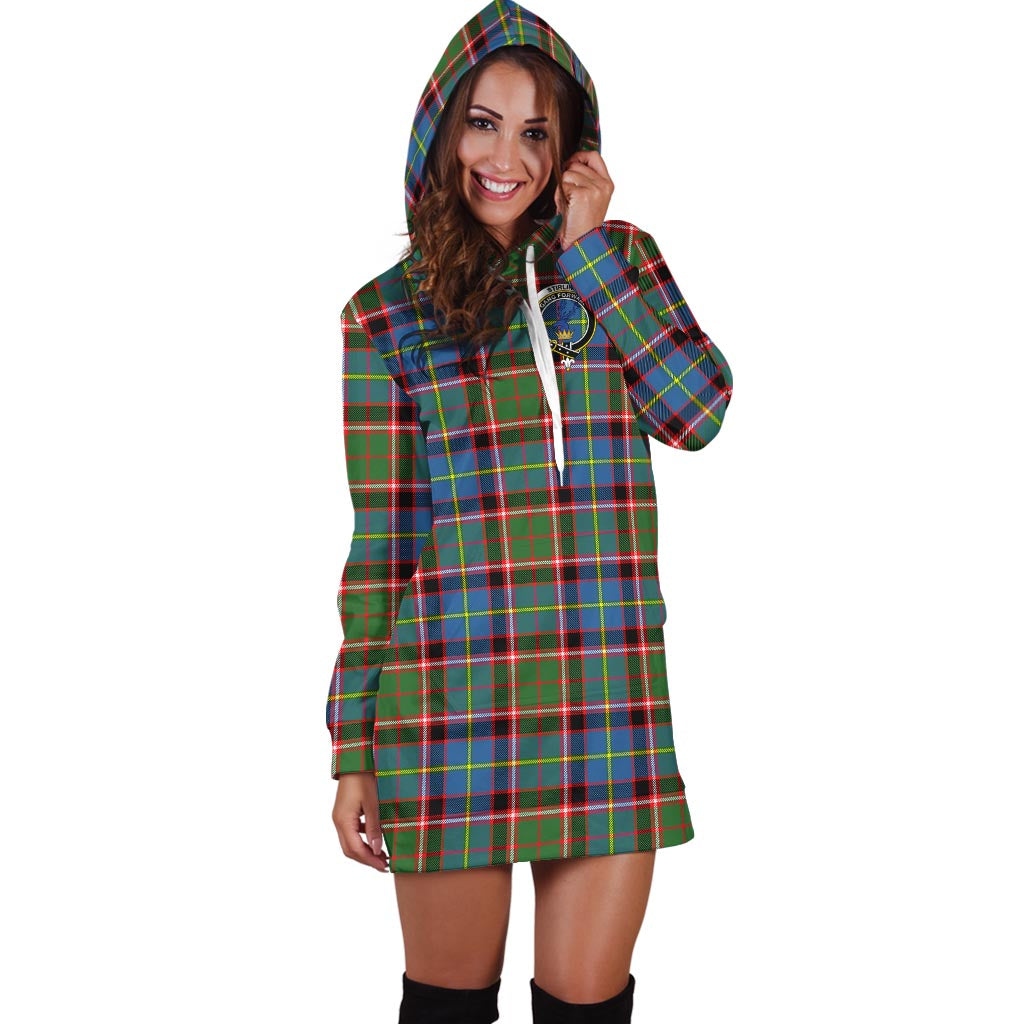 Stirling Bannockburn Tartan Hoodie Dress with Family Crest - Tartan Vibes Clothing