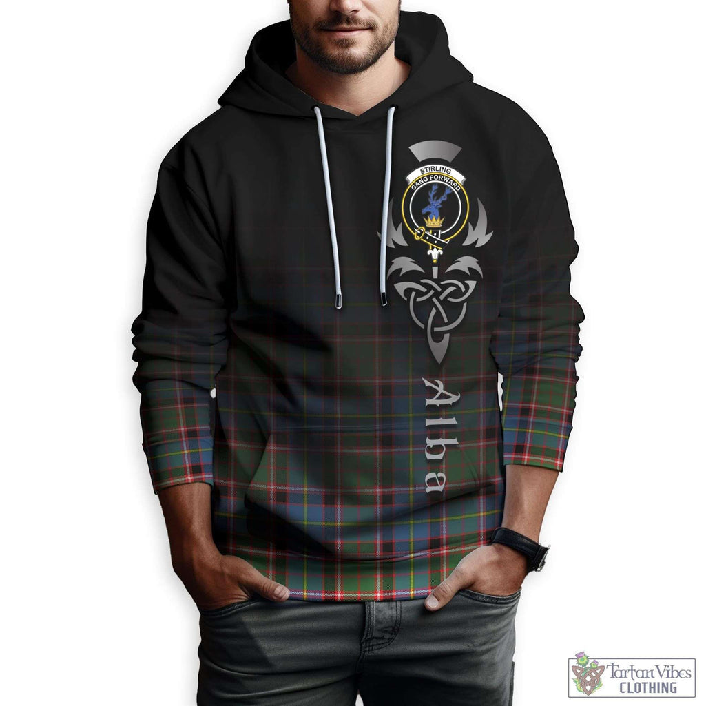 Tartan Vibes Clothing Stirling Bannockburn Tartan Hoodie Featuring Alba Gu Brath Family Crest Celtic Inspired