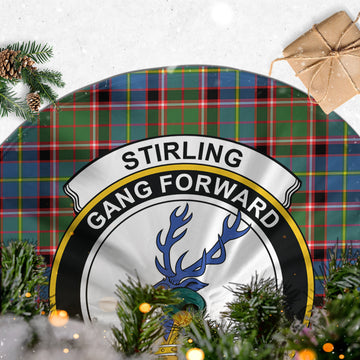 Stirling Bannockburn Tartan Christmas Tree Skirt with Family Crest