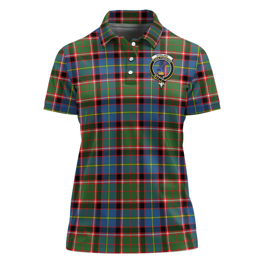 Stirling Bannockburn Tartan Polo Shirt with Family Crest For Women - Tartan Vibes Clothing