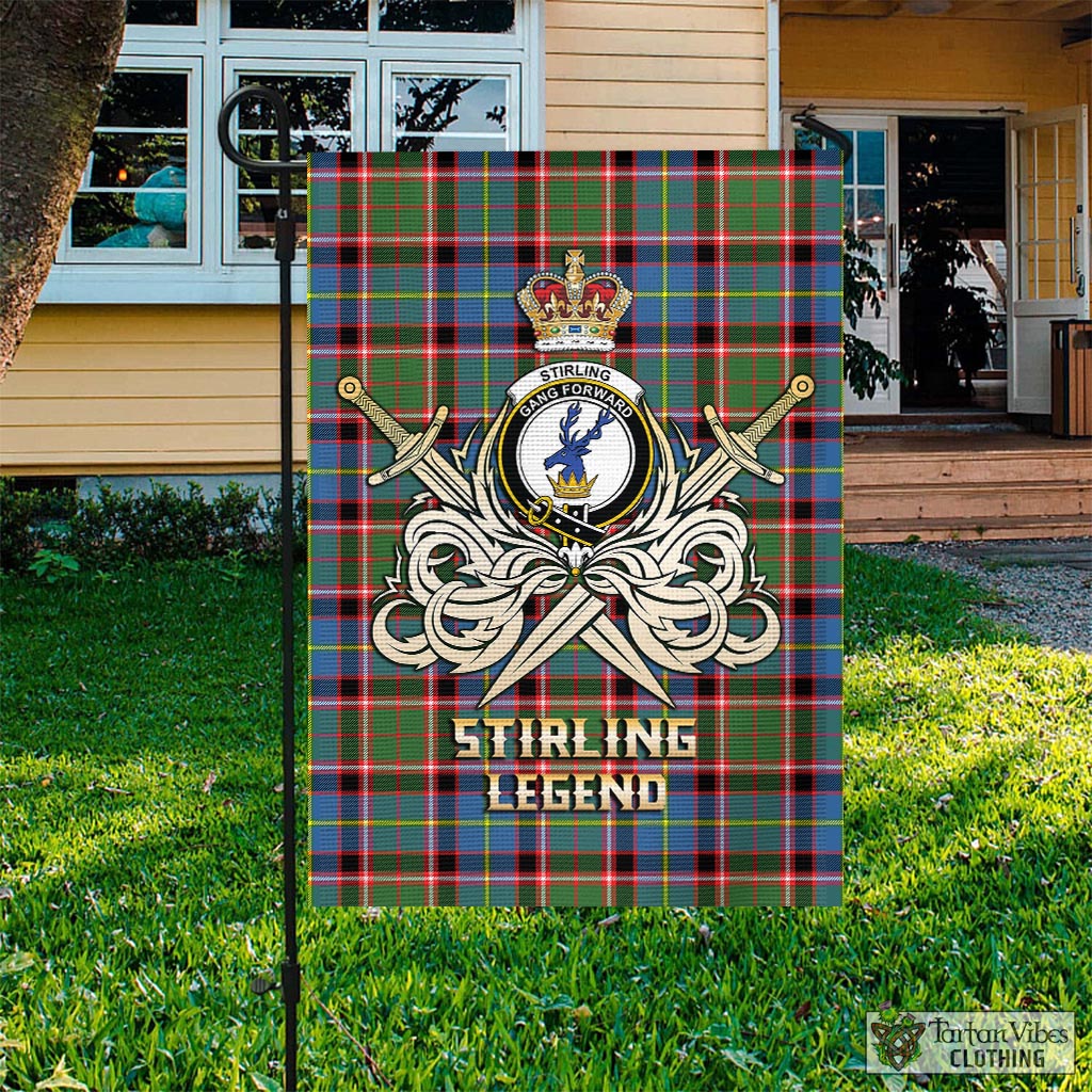 Tartan Vibes Clothing Stirling Bannockburn Tartan Flag with Clan Crest and the Golden Sword of Courageous Legacy