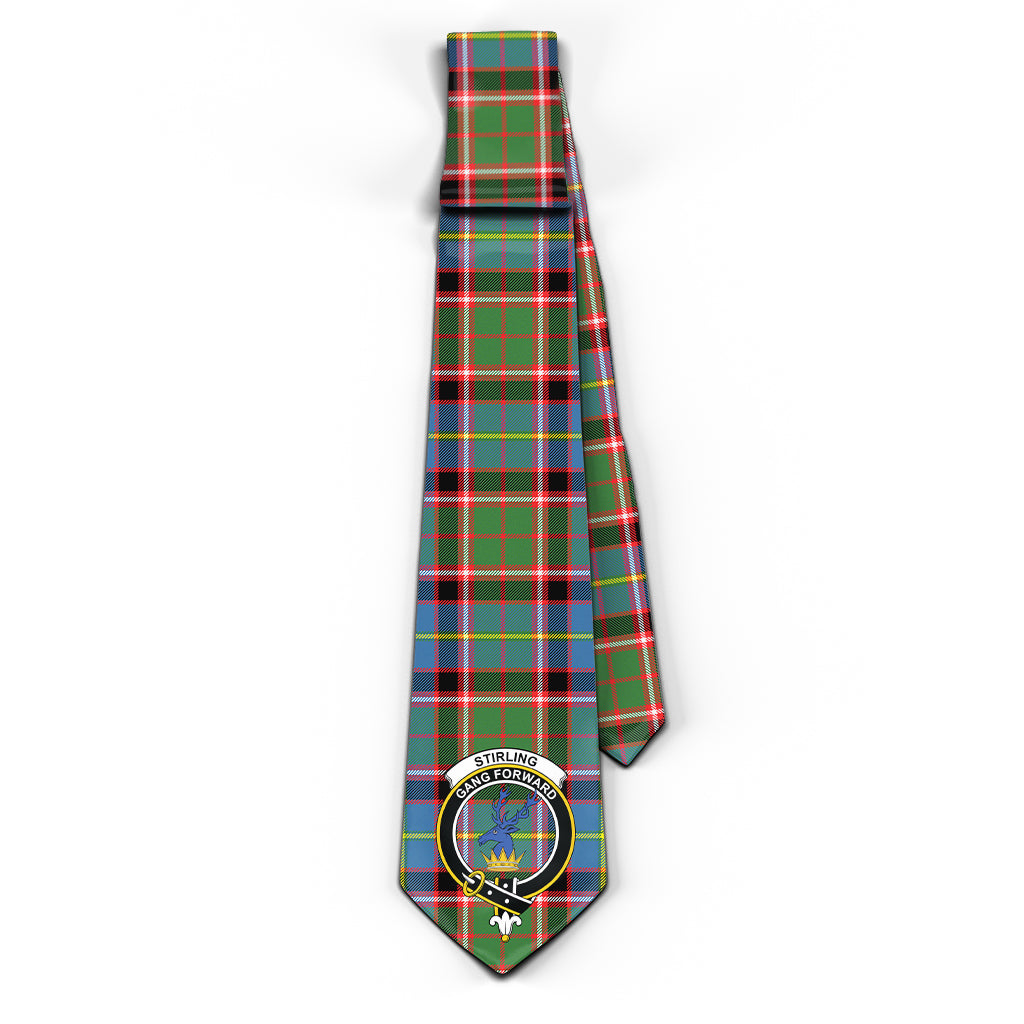 Stirling Bannockburn Tartan Classic Necktie with Family Crest - Tartan Vibes Clothing