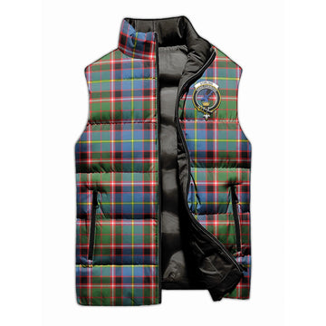 Stirling Bannockburn Tartan Sleeveless Puffer Jacket with Family Crest