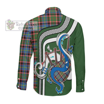 Stirling Bannockburn Tartan Long Sleeve Button Shirt with Epic Bagpipe Style