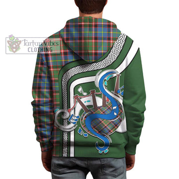 Stirling Bannockburn Tartan Hoodie with Epic Bagpipe Style