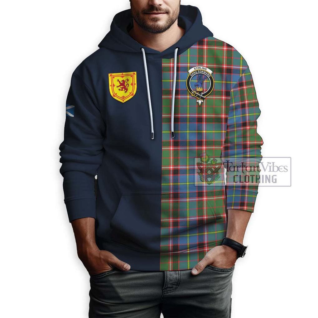 Tartan Vibes Clothing Stirling Bannockburn Tartan Hoodie with Scottish Lion Royal Arm Half Style