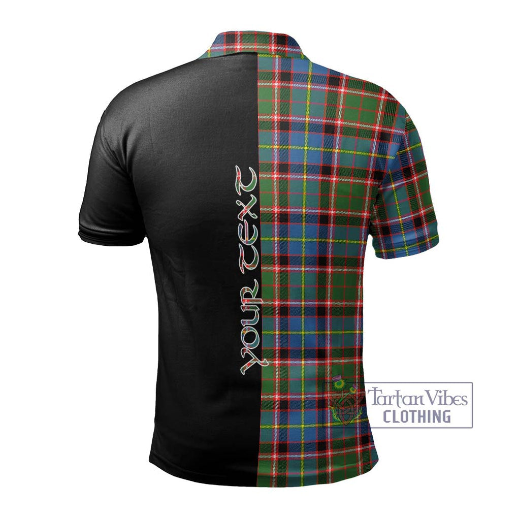 Stirling Bannockburn Tartan Polo Shirt with Family Crest and Half Of Me Style - Tartanvibesclothing Shop