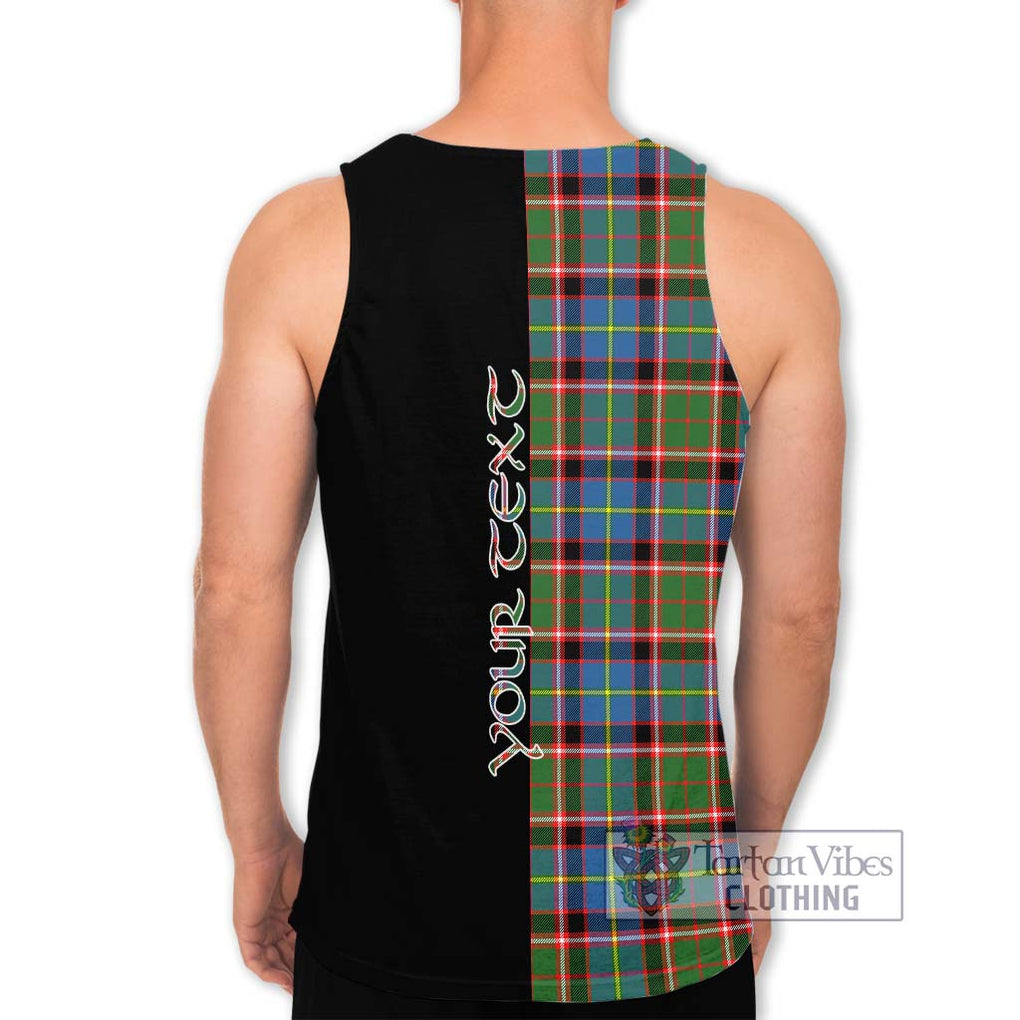 Stirling Bannockburn Tartan Men's Tank Top with Family Crest and Half Of Me Style - Tartanvibesclothing Shop