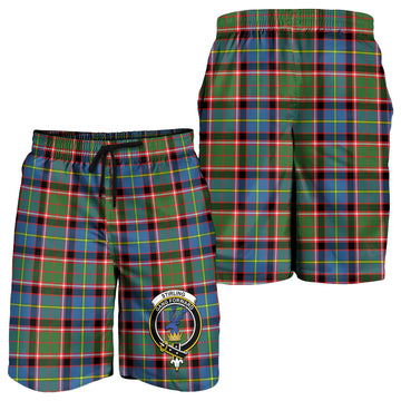 Stirling Bannockburn Tartan Mens Shorts with Family Crest