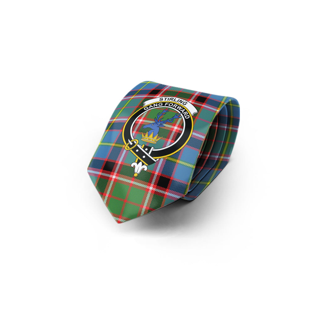 Stirling Bannockburn Tartan Classic Necktie with Family Crest - Tartan Vibes Clothing