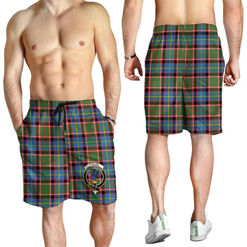 Stirling Bannockburn Tartan Mens Shorts with Family Crest