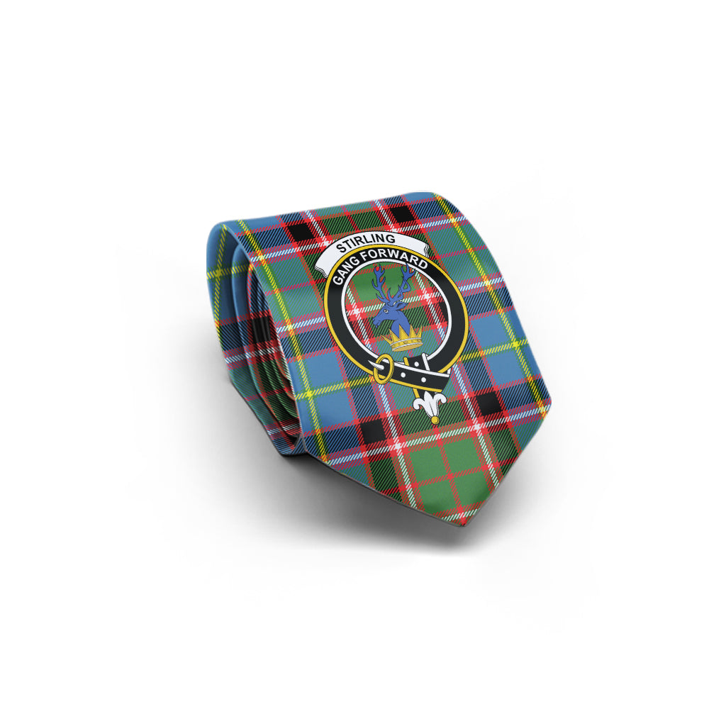 Stirling Bannockburn Tartan Classic Necktie with Family Crest - Tartan Vibes Clothing