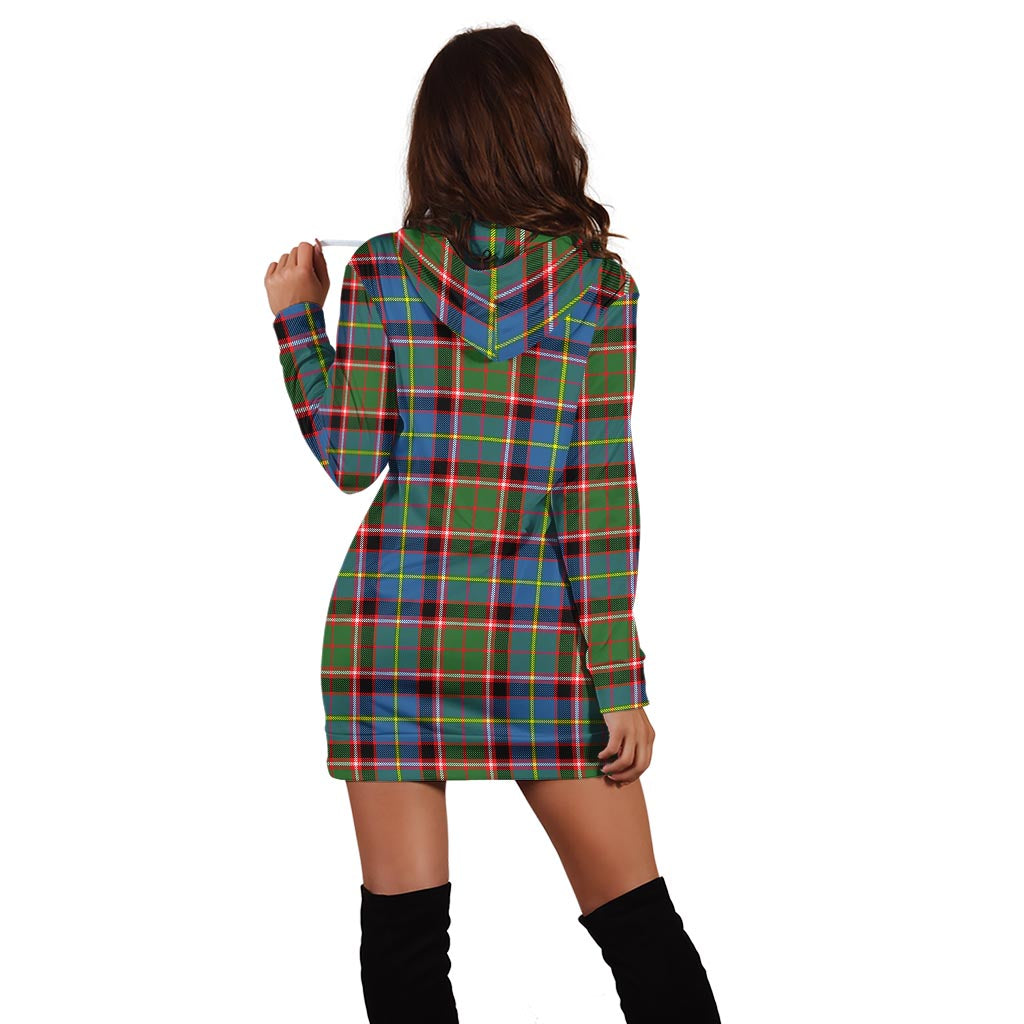 Stirling Bannockburn Tartan Hoodie Dress with Family Crest - Tartan Vibes Clothing