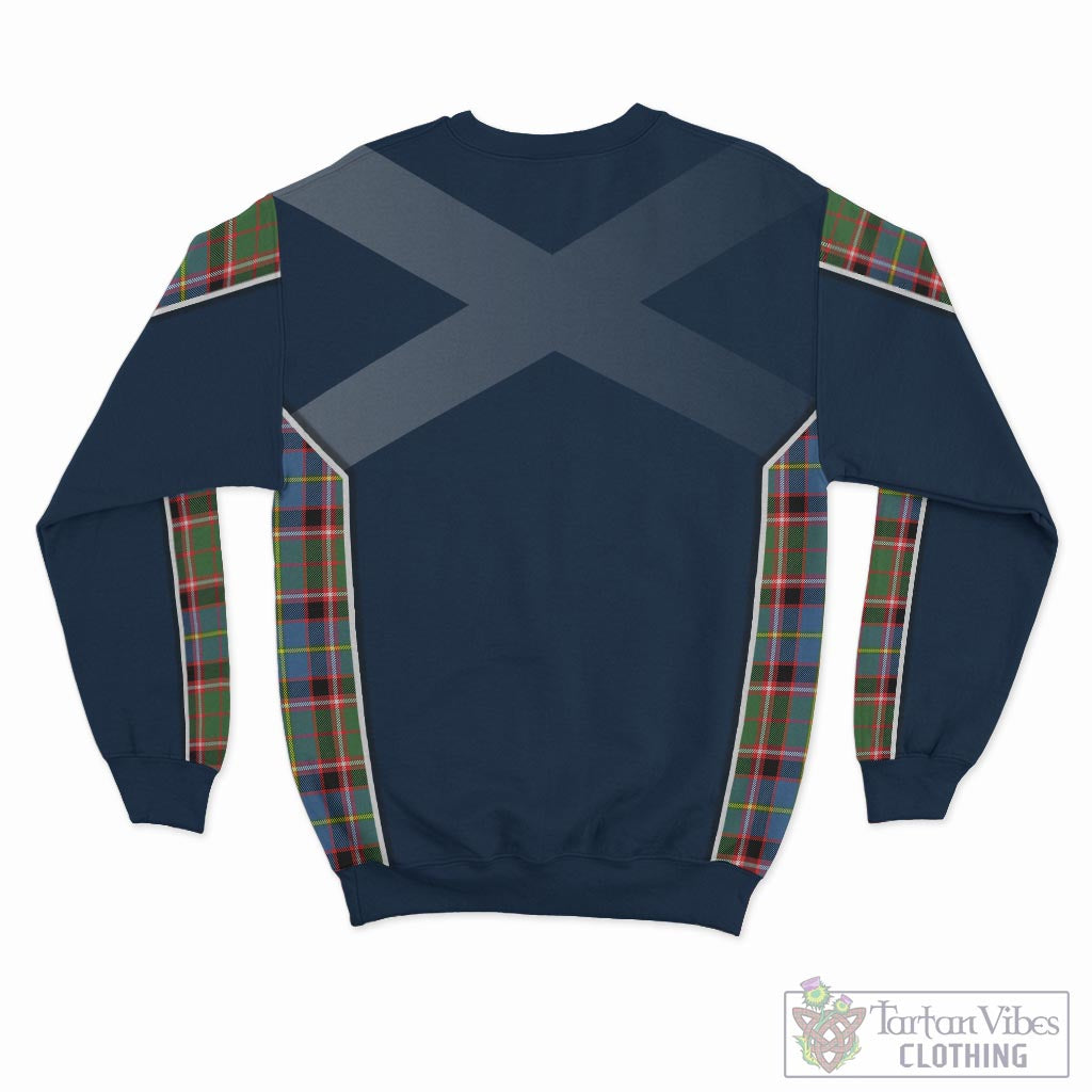 Tartan Vibes Clothing Stirling Bannockburn Tartan Sweatshirt with Family Crest and Scottish Thistle Vibes Sport Style