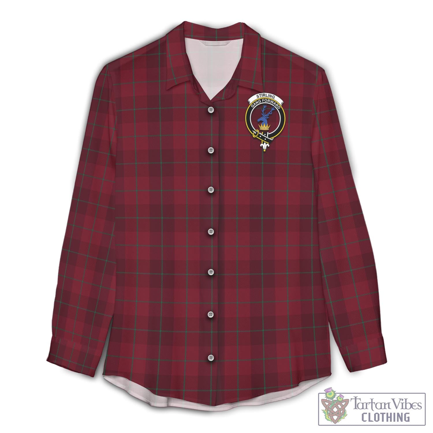 Tartan Vibes Clothing Stirling of Keir Tartan Womens Casual Shirt with Family Crest