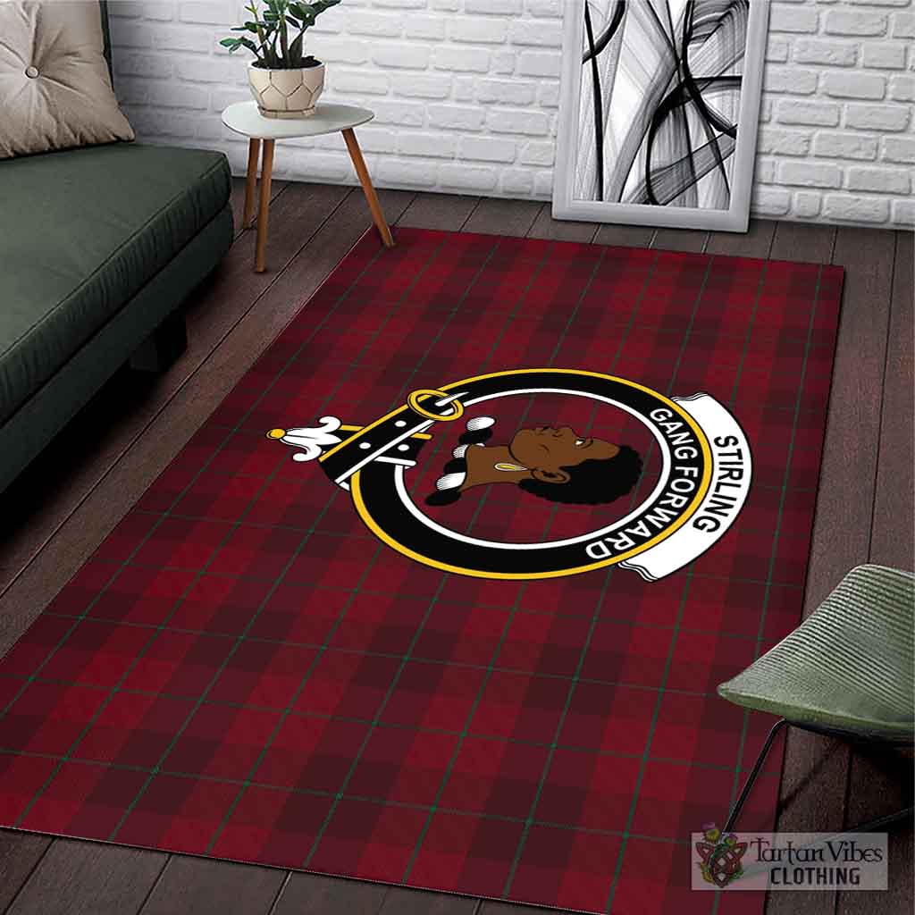 Tartan Vibes Clothing Stirling of Keir Tartan Area Rug with Family Crest