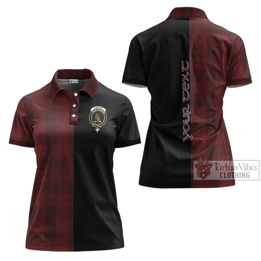 Stirling of Keir Tartan Women's Polo Shirt with Family Crest and Half Of Me Style Women - Tartanvibesclothing Shop