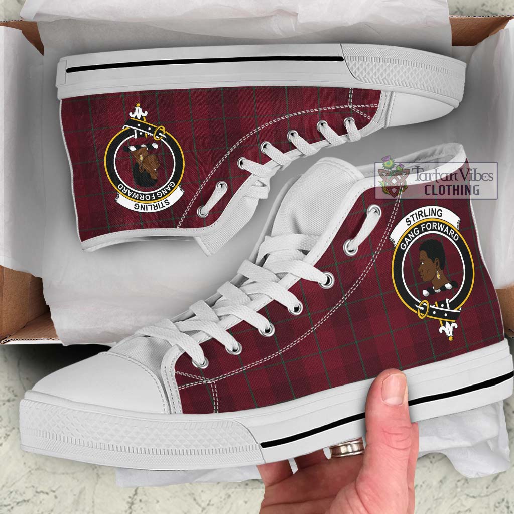 Tartan Vibes Clothing Stirling of Keir Tartan High Top Shoes with Family Crest