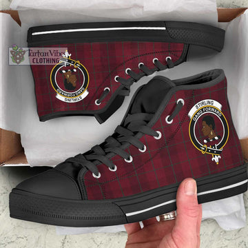 Stirling of Keir Tartan High Top Shoes with Family Crest