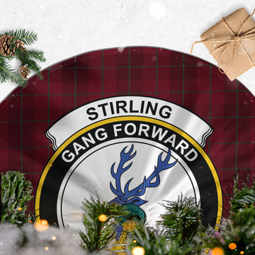 Stirling of Keir Tartan Christmas Tree Skirt with Family Crest