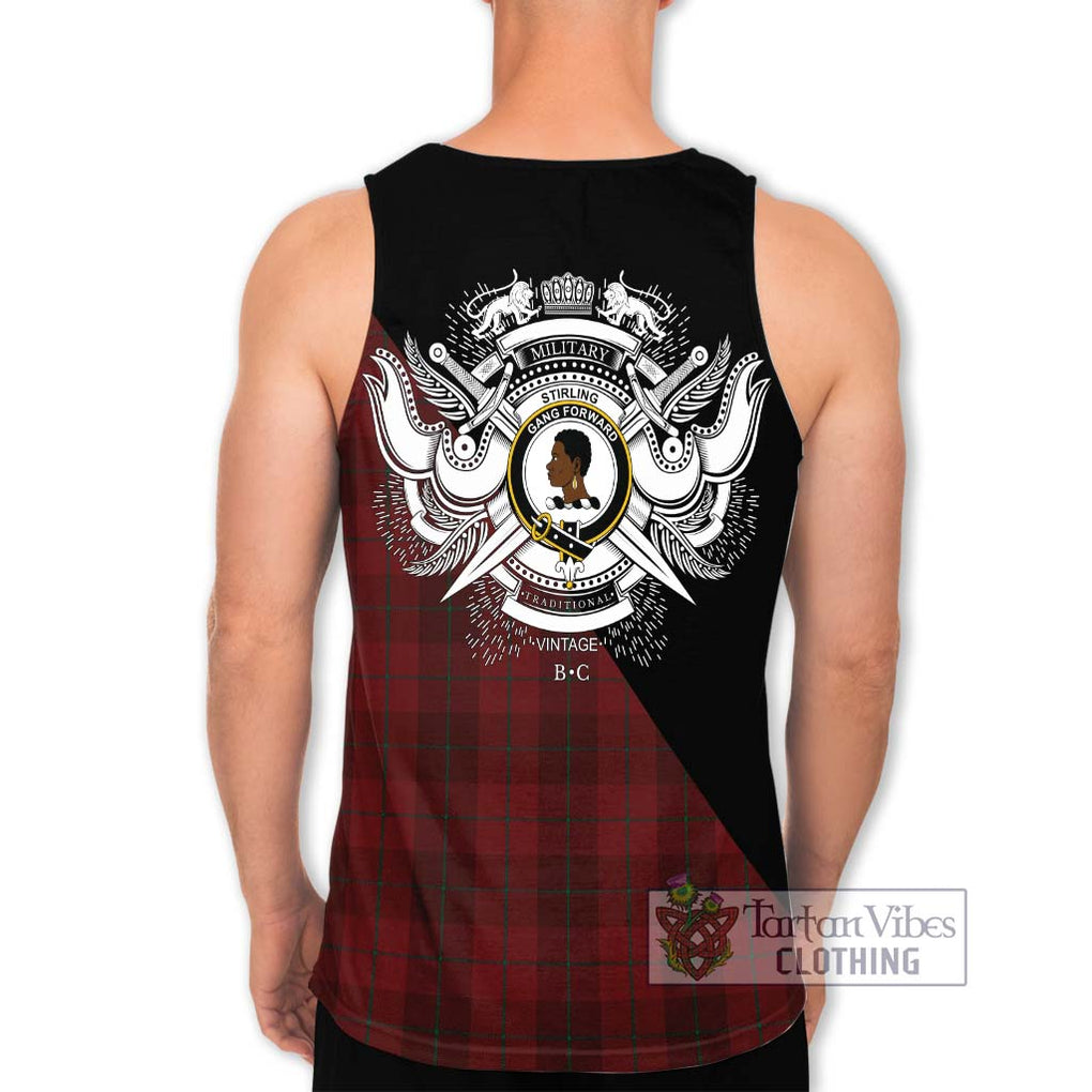 Stirling of Keir Tartan Men's Tank Top with Family Crest and Military Logo Style - Tartanvibesclothing Shop