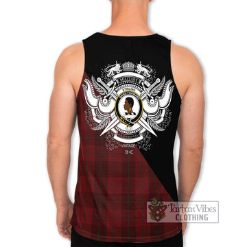 Stirling of Keir Tartan Men's Tank Top with Family Crest and Military Logo Style