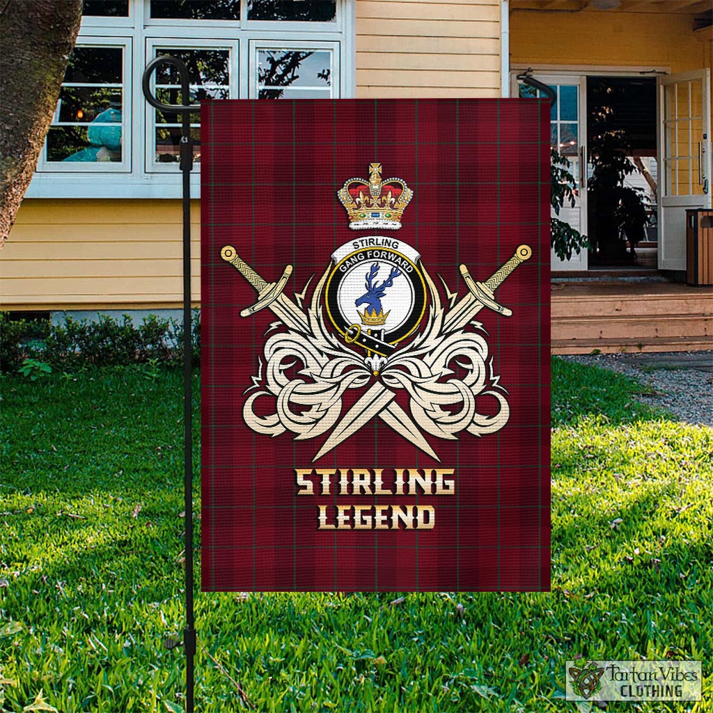 Tartan Vibes Clothing Stirling of Keir Tartan Flag with Clan Crest and the Golden Sword of Courageous Legacy