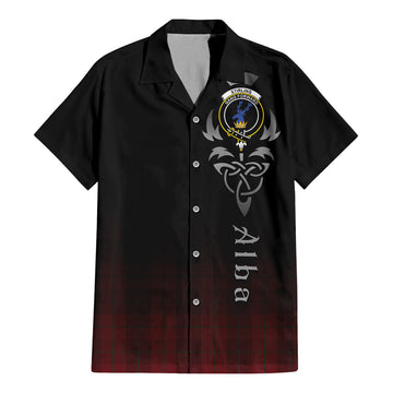 Stirling of Keir Tartan Short Sleeve Button Up Shirt Featuring Alba Gu Brath Family Crest Celtic Inspired