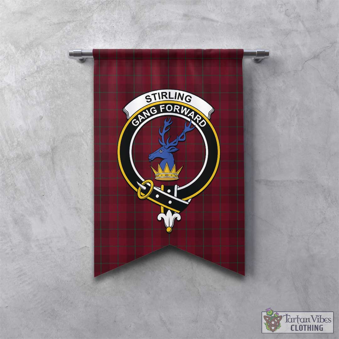 Tartan Vibes Clothing Stirling of Keir Tartan Gonfalon, Tartan Banner with Family Crest