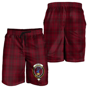 Stirling of Keir Tartan Mens Shorts with Family Crest