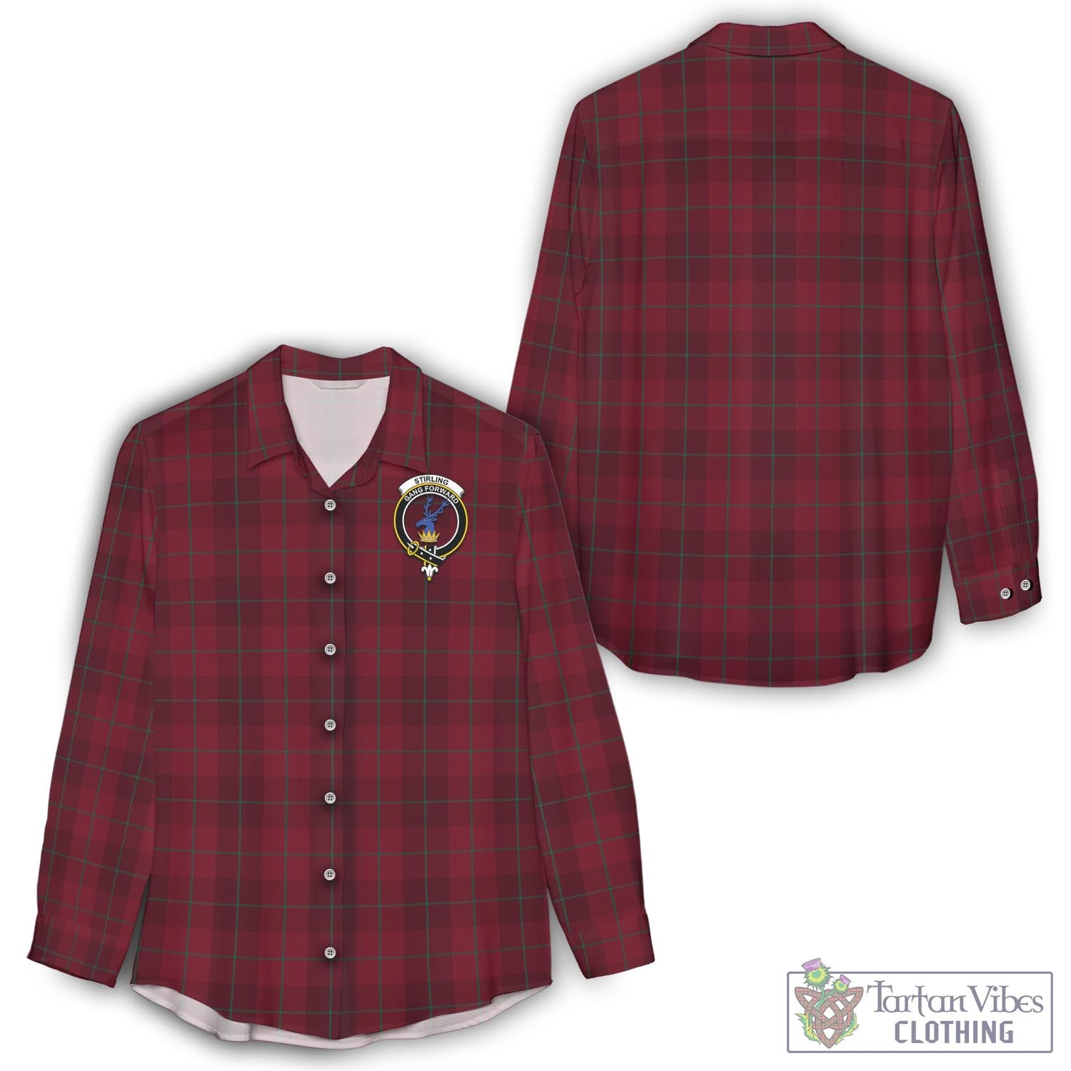 Tartan Vibes Clothing Stirling of Keir Tartan Womens Casual Shirt with Family Crest