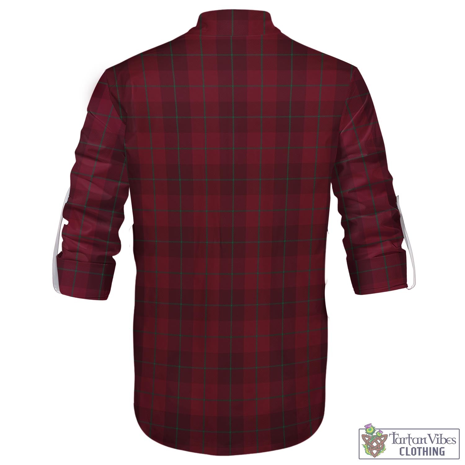 Tartan Vibes Clothing Stirling of Keir Tartan Men's Scottish Traditional Jacobite Ghillie Kilt Shirt with Family Crest