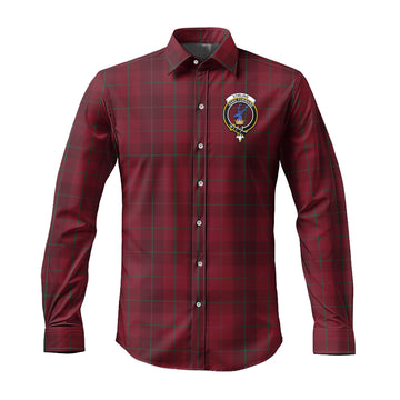 Stirling of Keir Tartan Long Sleeve Button Up Shirt with Family Crest