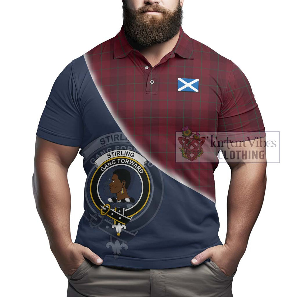 Stirling of Keir Tartan Polo Shirt with Personalised National Flag and Family Crest Half Style - Tartanvibesclothing Shop