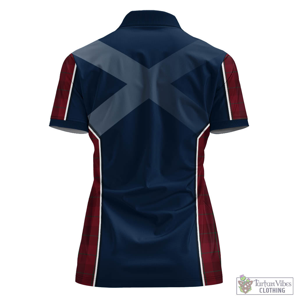 Tartan Vibes Clothing Stirling of Keir Tartan Women's Polo Shirt with Family Crest and Scottish Thistle Vibes Sport Style