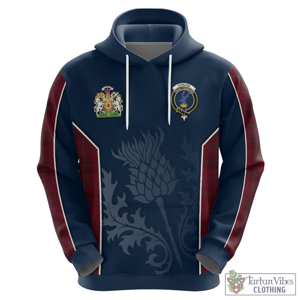 Tartan Vibes Clothing Stirling of Keir Tartan Hoodie with Family Crest and Scottish Thistle Vibes Sport Style