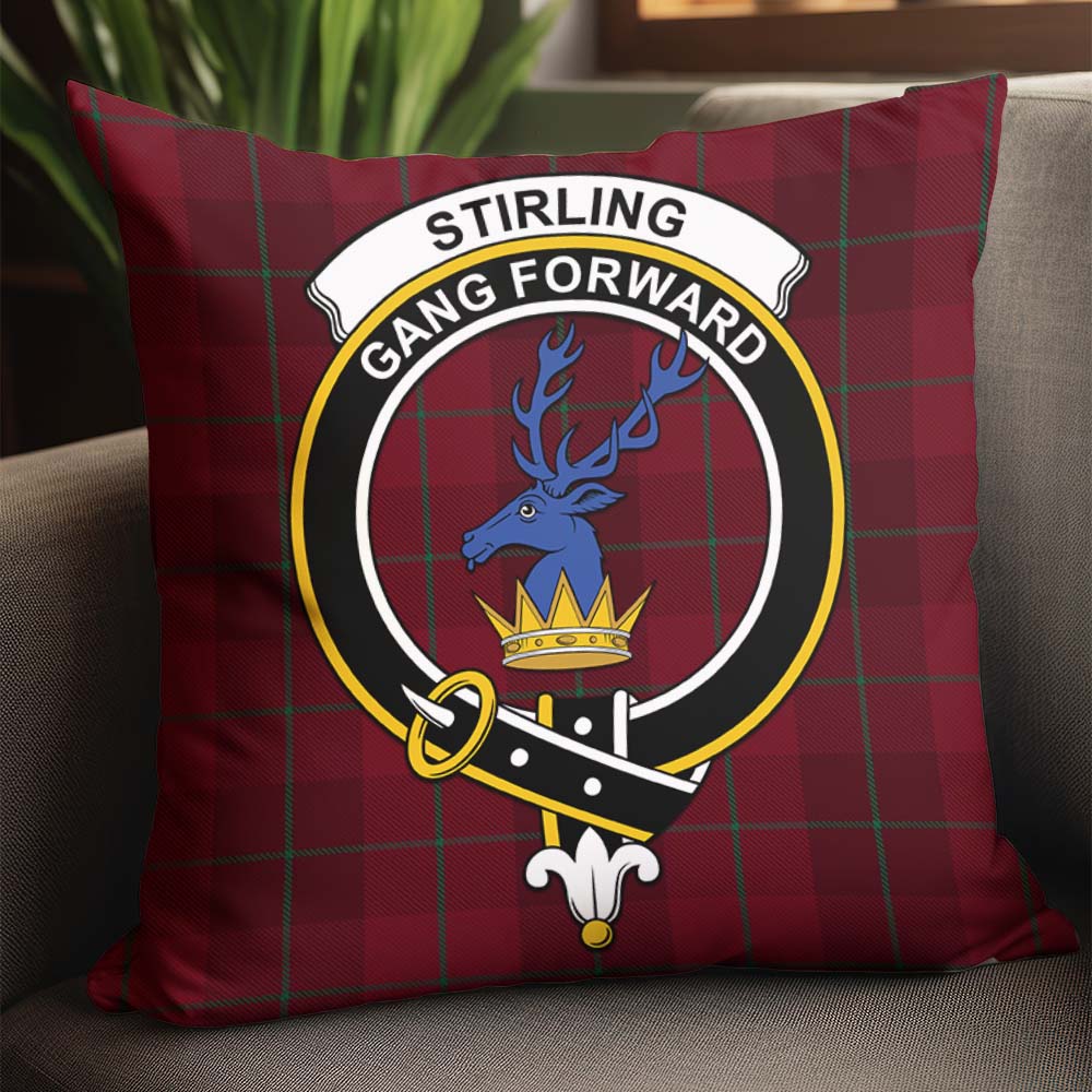 Stirling of Keir Tartan Pillow Cover with Family Crest - Tartanvibesclothing