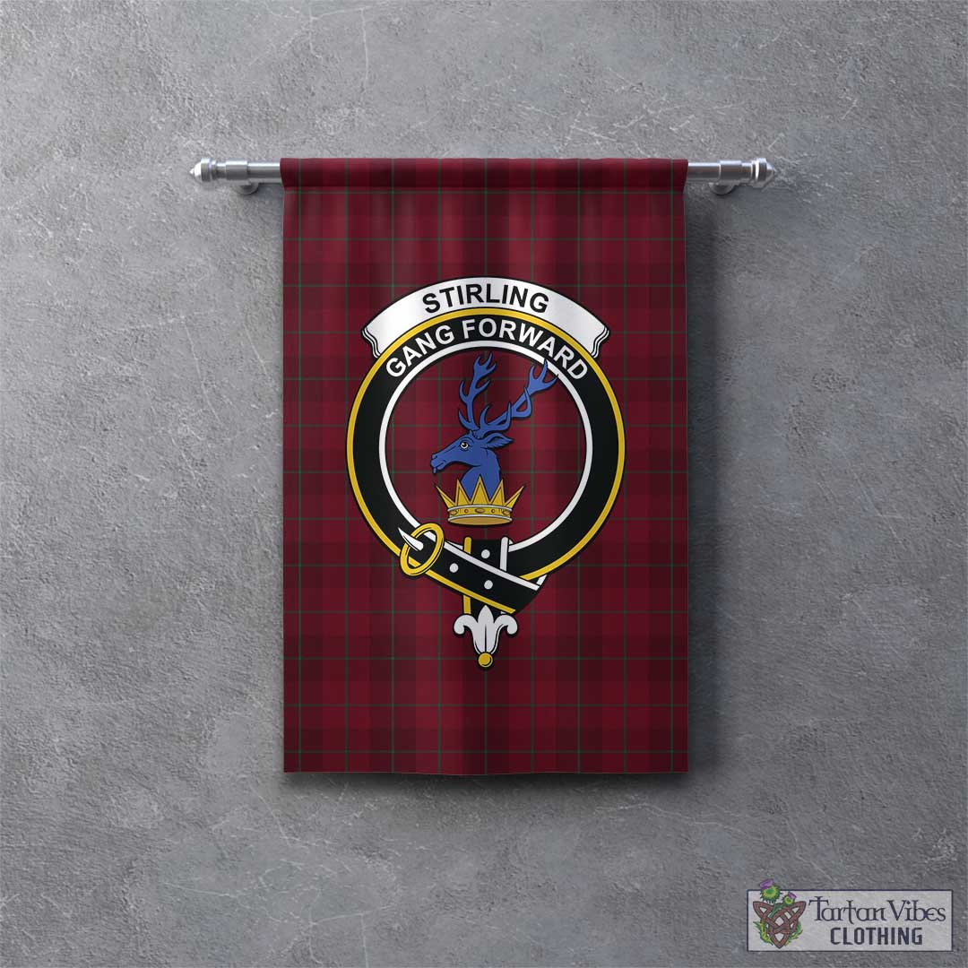 Tartan Vibes Clothing Stirling of Keir Tartan Gonfalon, Tartan Banner with Family Crest