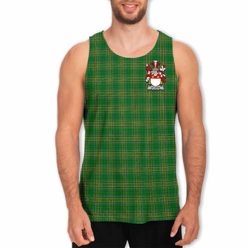 St.John Irish Clan Tartan Men's Tank Top with Coat of Arms Men - Tartan Vibes Clothing