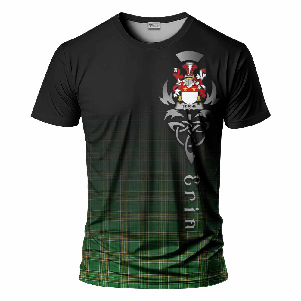 St.John Irish Clan T-Shirt with Coat of Arms Erin Go Bragh Celtic Inspired Kid's Shirt - Tartan Vibes Clothing