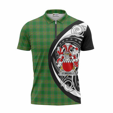 St.Michell Irish Clan Zipper Polo Shirt Celtic Circle Style Unisex - Tartan Vibes Clothing