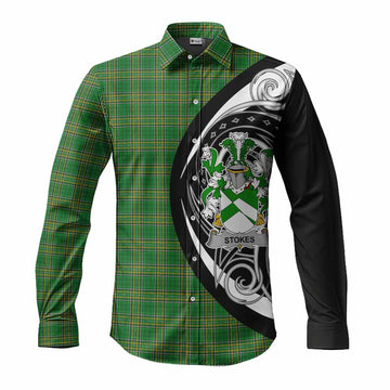 Stokes Irish Clan Long Sleeve Button Shirt Celtic Circle Style Men's Shirt S - Tartan Vibes Clothing