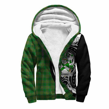 Stokes Irish Clan Sherpa Hoodie Celtic Circle Style Unisex S - Tartan Vibes Clothing