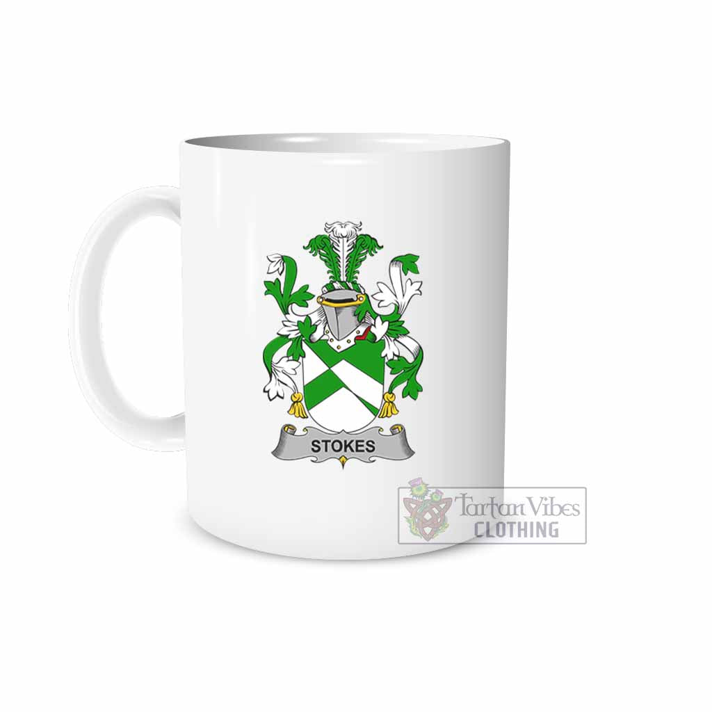 Stokes Irish Clan Coat of Arms Ceramic Mug White - 2D-tartanvibesclothing