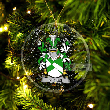 Stokes Irish Clan Christmas Glass Ornament with Coat of Arms