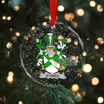 Stokes Irish Clan Christmas Glass Ornament with Coat of Arms