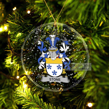 Stone Irish Clan Christmas Glass Ornament with Coat of Arms