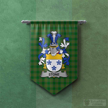 Stone Irish Clan Tartan Gonfalon, Tartan Banner with Coat of Arms Chevron - Tartan Vibes Clothing