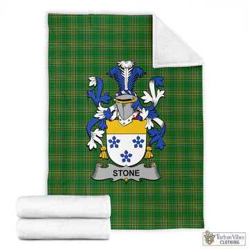 Stone Irish Clan Tartan Blanket with Coat of Arms