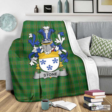 Stone Irish Clan Tartan Blanket with Coat of Arms